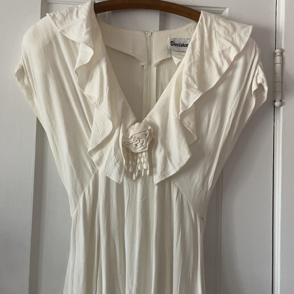 Vintage White Rayon Dress